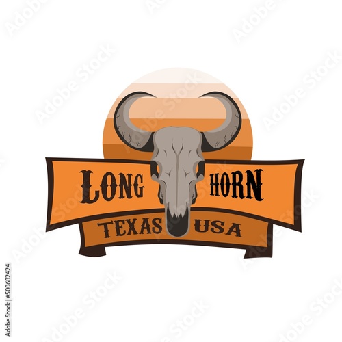 illustration vector graphic of texas symbol,longhorn bull,old western,suitable for background,banner,poster,etc