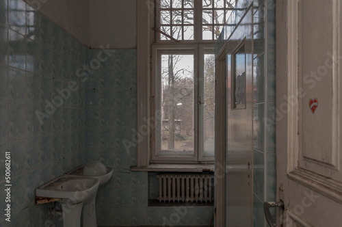 Urban exploration in an old abandoned hospital in a historic mansion in Poland - Urbex in Turczynek photo