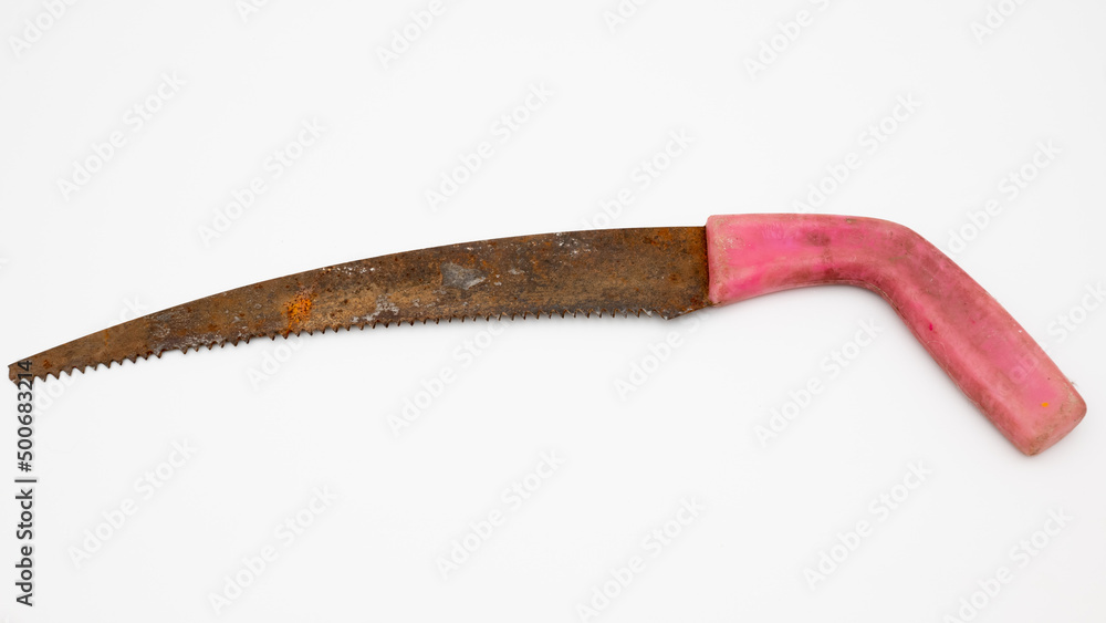 retro rusty crosscut hand saw handsaw tool isolated on white background. retro rusty crosscut hand saw handsaw tool isolated on white background.