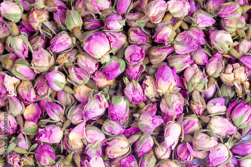 Dry rose flower petals tea