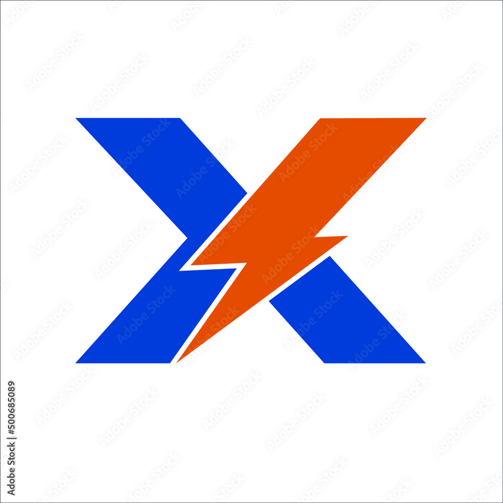 letter X with thunderbolt letter X with thunderbolt