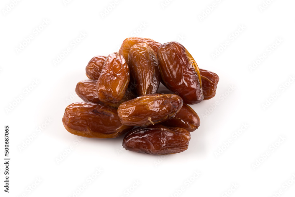 Date fruit close up isolated on white background