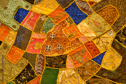 Photography Typical Arabic style patchwork quilt