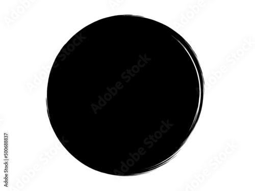 Grunge circle made of black paint.Grunge artistic element made for your project.