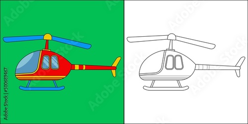 Toy helicopter suitable for children's coloring page vector illustration photo