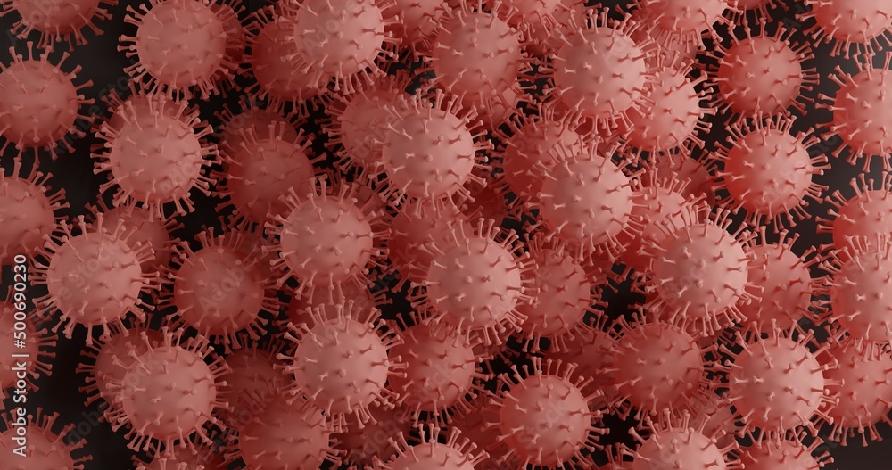 coronavirus cells 3d - red coronavirus cells 3d - red