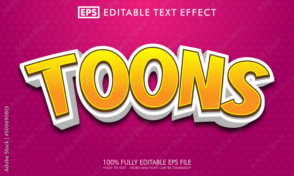 Obraz premium Toons editable text effect