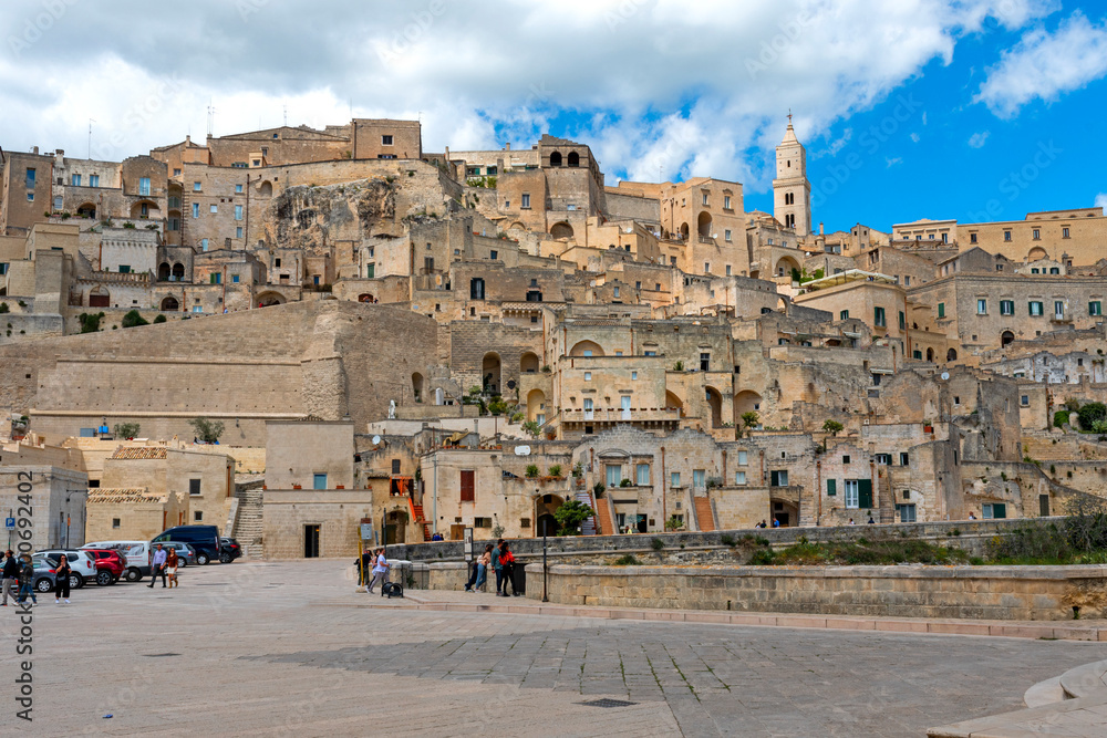 Fototapeta premium Matera, Italy. Architecture of the Sassi of Matera, Basilicata, Italy