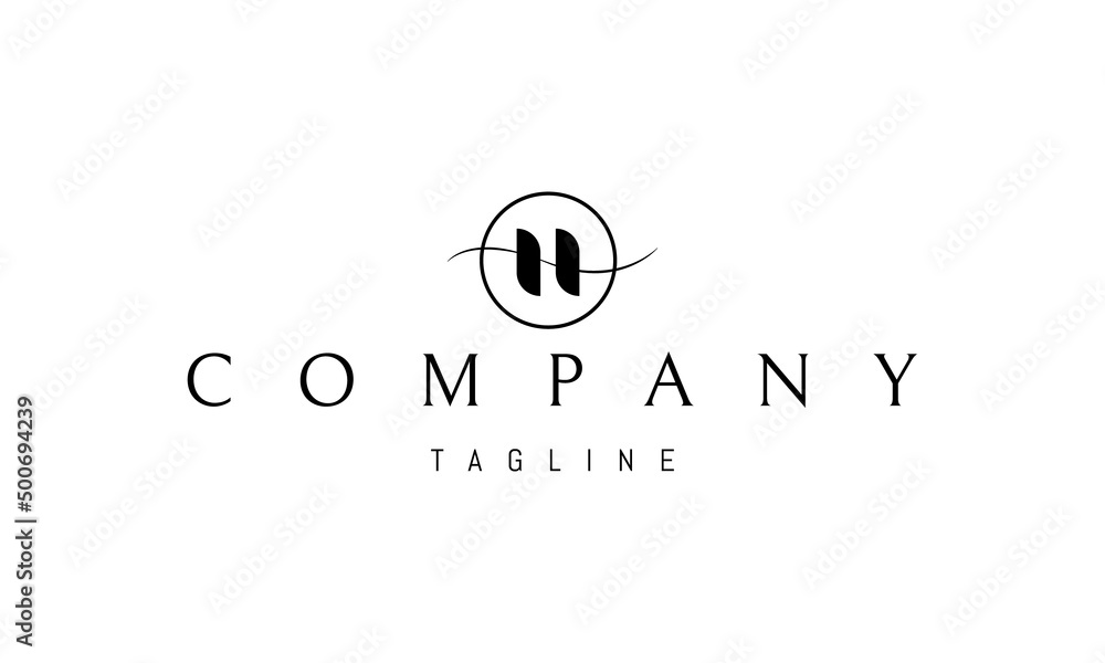 Vector logo on which an abstract image of the monogram of the letter H in a circle.