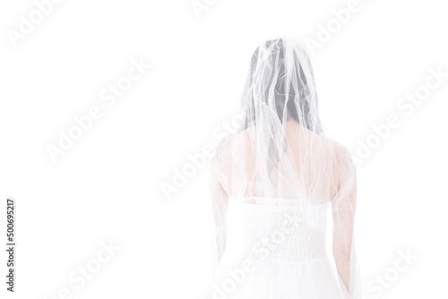 Young woman bride portrait with smile