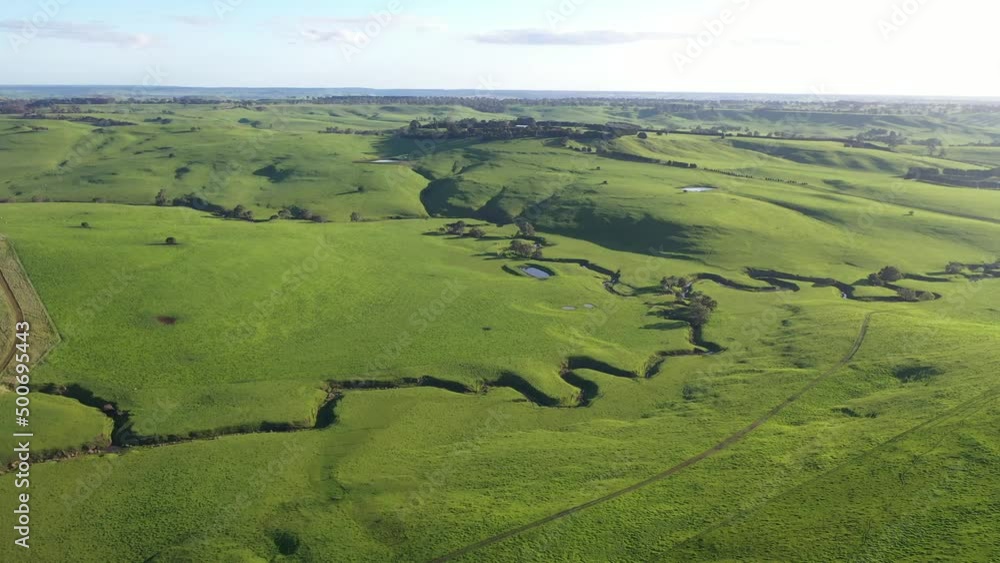 Flying over a farm and ranch of beef cattle in australia Flying over a farm and ranch of beef cattle in australia