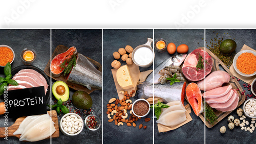 Fotografia Collage of carnivore diet.