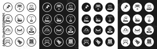 Set Swing, Bumper car, Basketball backboard, Toy horse, Street light, Soccer goal with, Ferris wheel and icon. Vector