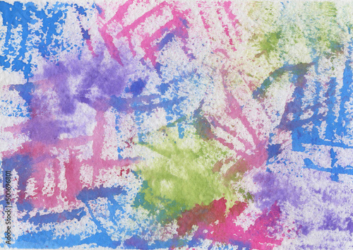 Watercolor abstract background. Blue, green, pink and violet Blot and Splash. Multicolor Backdrop