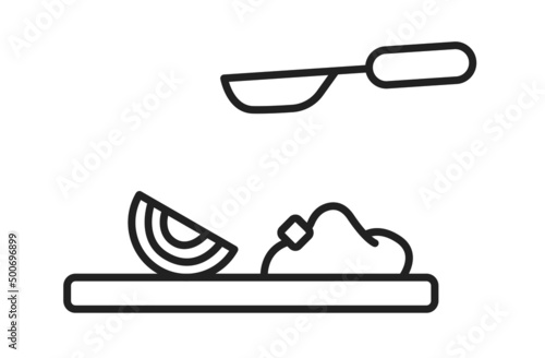 Pasta in the plate icon. Vector illustration