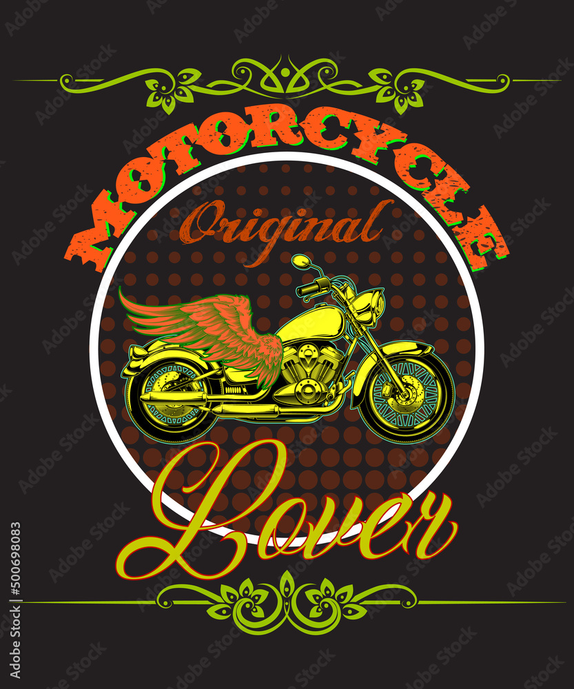 Motorcycle T-Shirt Design Template. Motorcycle T-Shirt Design Template.