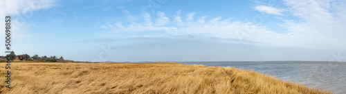 scenic beach and sea landscape at village Braderup in Sylt