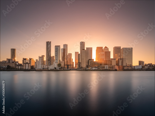 Canary Wharf at Sunset