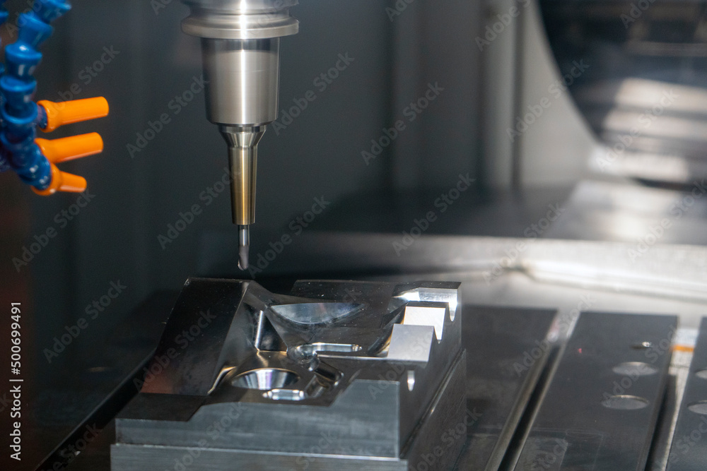 The mold parts cutting process by machining center with solid ball end mill. The mold parts cutting process by machining center with solid ball end mill.
