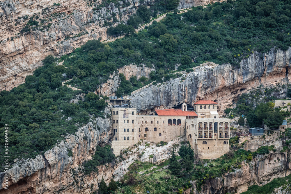 Sanctuary of Our Lady of Hamatoura in Kousba village, valley of Kadisha, Lebanon