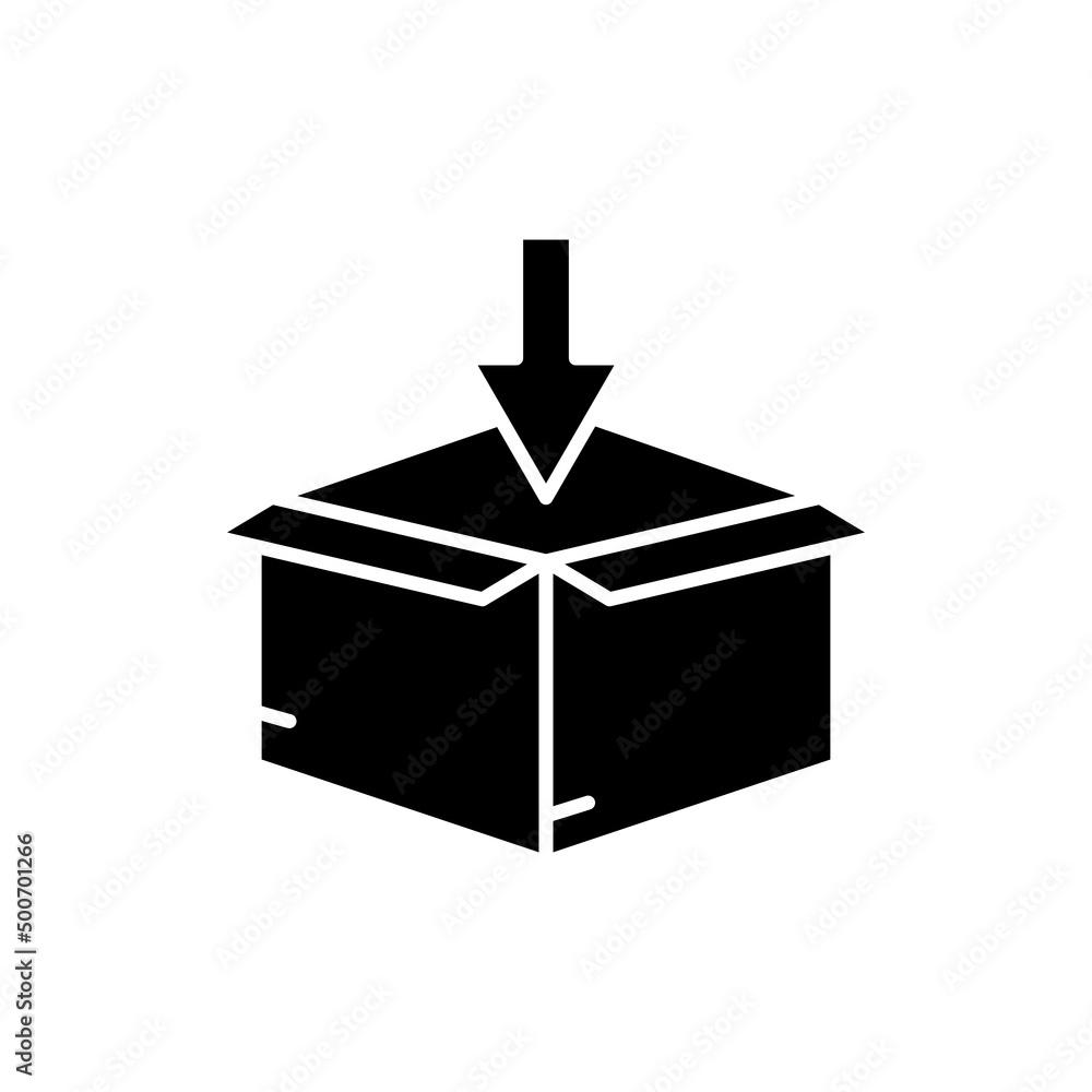 open box icon and with arrow. solid icon style. suitable for packaging icon. simple design editable. Design template vector open box icon and with arrow. solid icon style. suitable for packaging icon. simple design editable. Design template vector