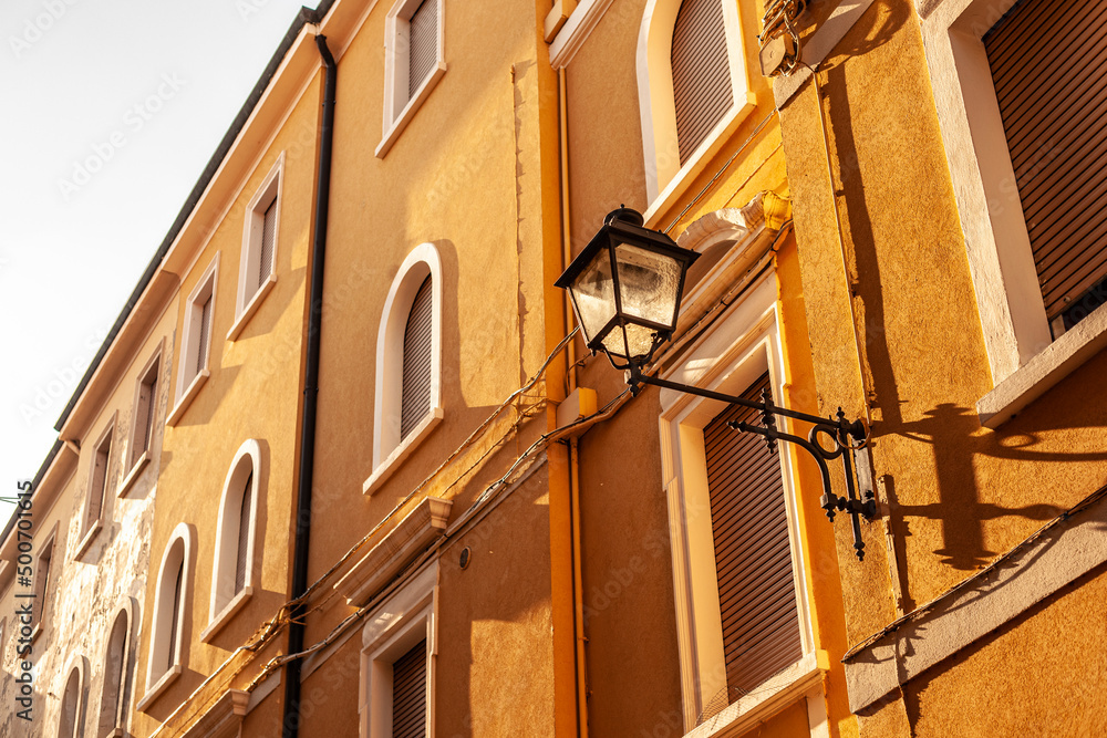 Detail and windows of historic buildings