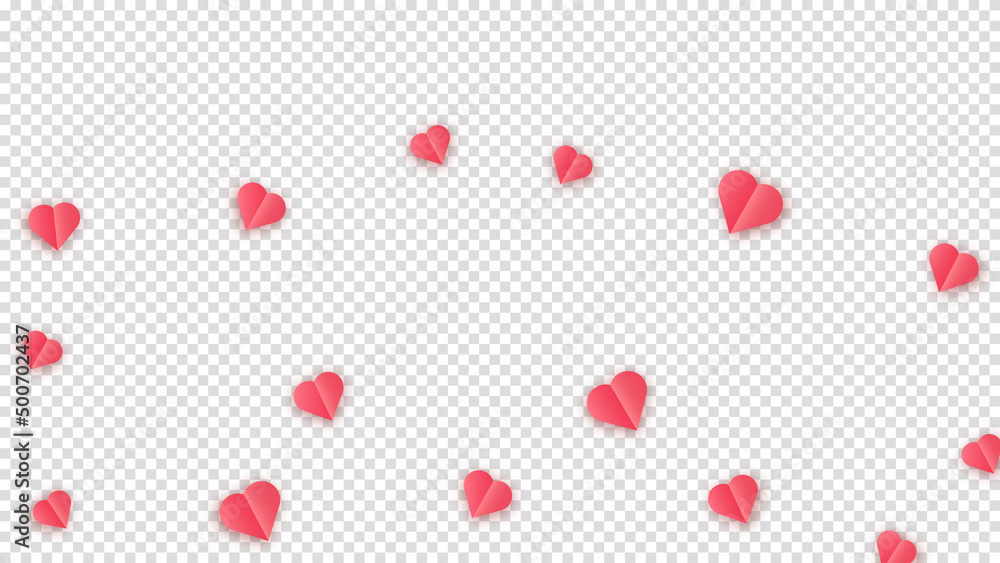 Valentine s paper confetti red hearts flying in the isolated transparent background. Red sign symbols of love border for Happy Mother s Day or romantic banner greeting card design Valentine s paper confetti red hearts flying in the isolated transparent background. Red sign symbols of love border for Happy Mother s Day or romantic banner greeting card design