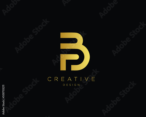 Creative Minimal Letter BP PB Logo Design | Unique PB BP Monogram photo