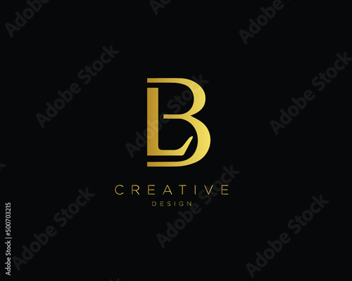 Creative Minimal Letter LB BL Logo Design | Unique BL LB Monogram