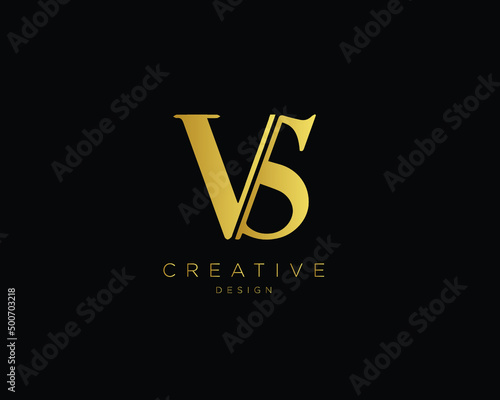 Creative Minimal Letter VS V5Logo Design | Unique V5 VS Monogram photo