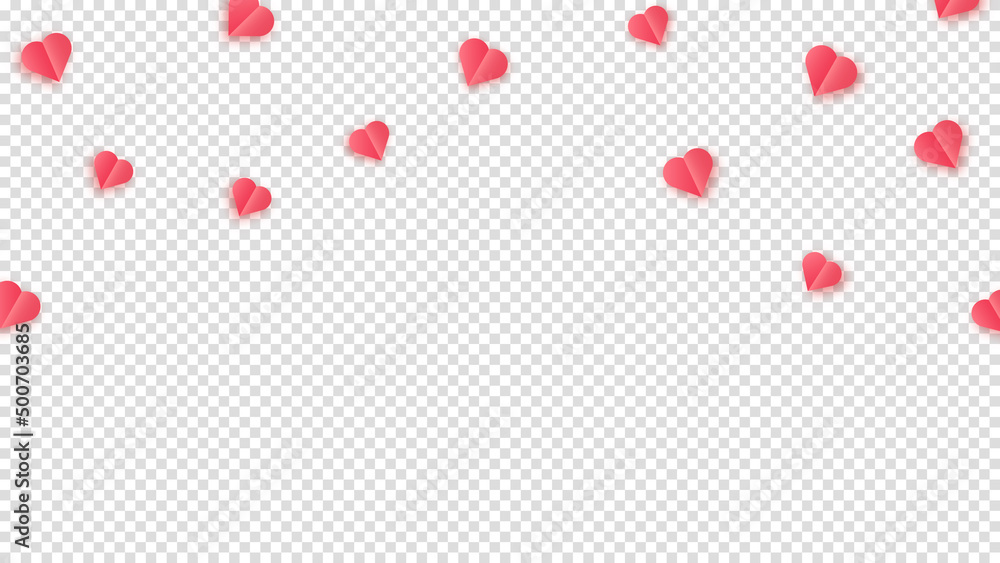 Valentine s paper confetti red hearts flying in the isolated transparent background. Red sign symbols of love border for Happy Mother s Day or romantic banner greeting card design Valentine s paper confetti red hearts flying in the isolated transparent background. Red sign symbols of love border for Happy Mother s Day or romantic banner greeting card design