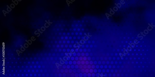 Dark BLUE vector background with bubbles.