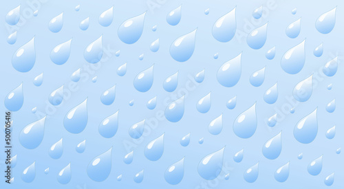 Nourishing raindrops on the original 3D graphic wallpaper. Warm spring rain is depicted in soft blue colors. Rain is the life-giving water!