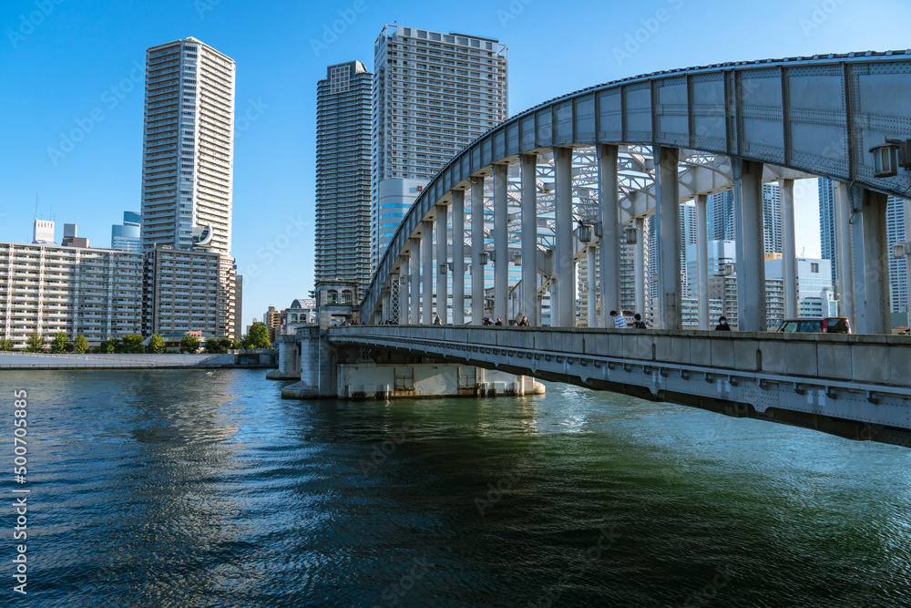 東京の風景；勝鬨橋周辺と隅田川０３