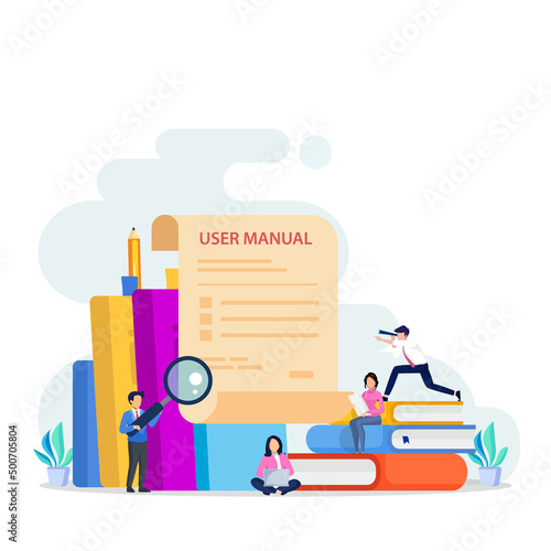 User guide manual, instruction and guidebook vector concept