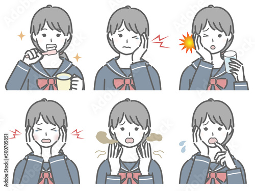口の中に異常がある女子学生