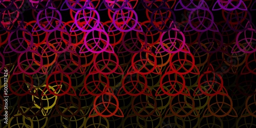 Dark Pink, Yellow vector texture with religion symbols.
