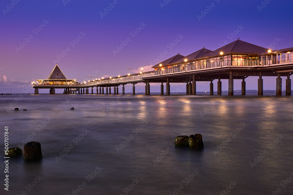 tourist attraction pier of Heringsdorf on isle of Usedom in northern Germany tourist attraction pier of Heringsdorf on isle of Usedom in northern Germany