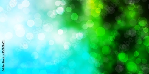 Light Blue, Green vector pattern with circles.