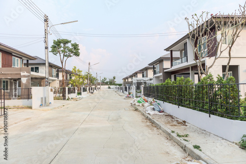 construction residential new house in progress at building site