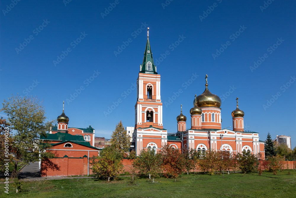 View of the Znamensky orthodox convent. Barnaul, Russia