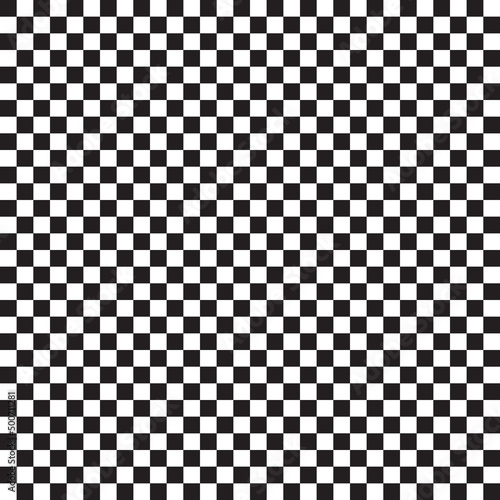 Canvas Checkered seamless pattern of white and black squares