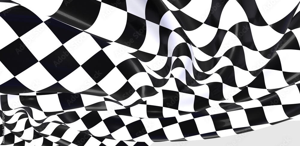 Obraz premium Checkered flag, race flag background 3d.