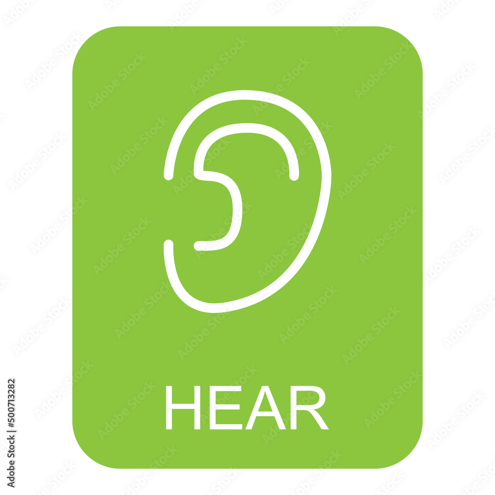 Human anatomy flat ear icon, hear health organ vector illustration, face part sign Human anatomy flat ear icon, hear health organ vector illustration, face part sign