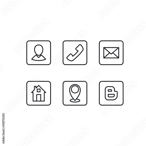 Communication and Contact icons for Resumes, business card, mobile apps, websites and other digital or printed media