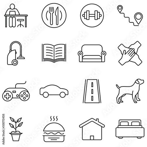 daily life icons set . daily life pack symbol vector elements for infographic web
