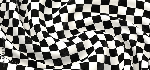Checkered flag  race flag background 3d.