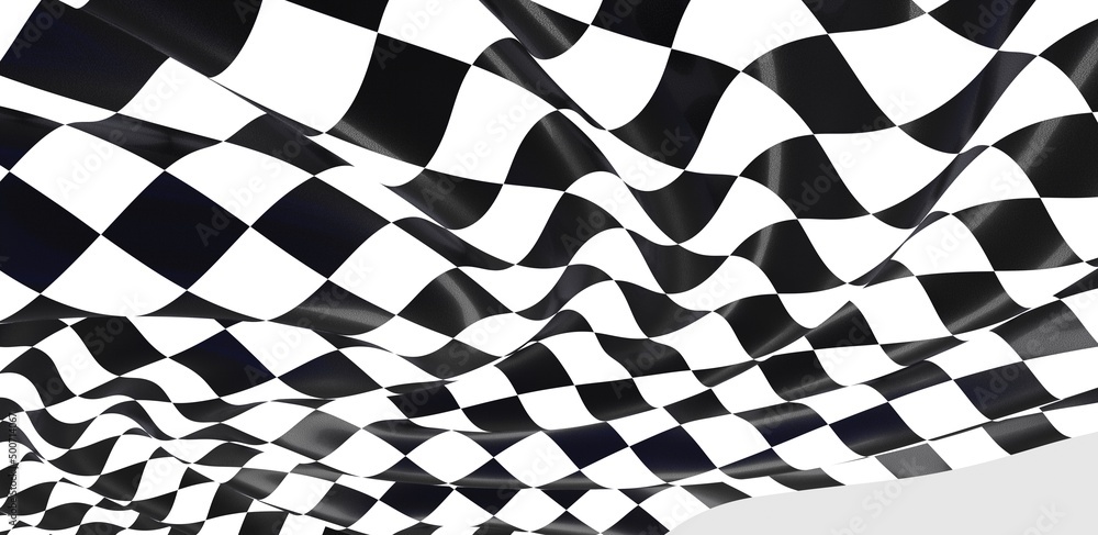 Naklejka premium Checkered flag, race flag background 3d.