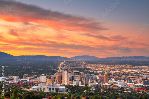 Fototapeta Naklejka Na Ścianę i Meble -  Salt Lake City, Utah, USA Downtown City Skyline