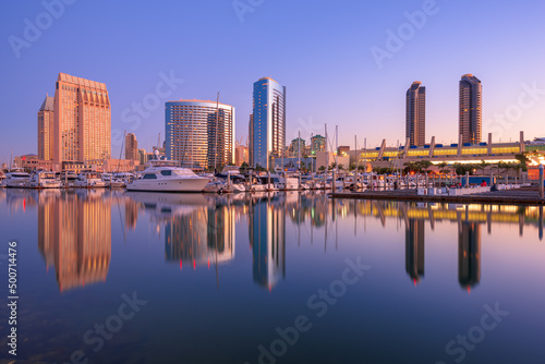 San Diego  California  USA Downtown City Skyline at Dusk